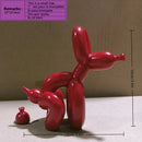 Estatua Perro con Globo en Cuclillas | Arte Moderno de Resina para Interior