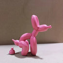 Estatua Perro con Globo en Cuclillas | Arte Moderno de Resina para Interior