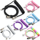 Cable en espiral para teclado mecánico USB tipo C, Linker de Hardware Usb GX16, Cable mecánico de aviación, Cable de teclado USB para juegos en espiral