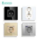 Enchufe pared UE con USB-C 20W | Vidrio 110-250V | 16A