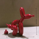 Estatua Perro con Globo en Cuclillas | Arte Moderno de Resina para Interior