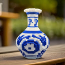 Bloques DIY 28cm | Jarrón Azul y Blanco Chino
