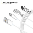 Cable en espiral para teclado mecánico USB tipo C, Linker de Hardware Usb GX16, Cable mecánico de aviación, Cable de teclado USB para juegos en espiral