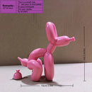 Estatua Perro con Globo en Cuclillas | Arte Moderno de Resina para Interior