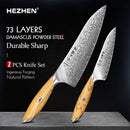 Cuchillo Damasco 73 capas | Acero núcleo | Mango olivo | Envío ARG