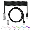 Cable en espiral para teclado mecánico USB tipo C, Linker de Hardware Usb GX16, Cable mecánico de aviación, Cable de teclado USB para juegos en espiral