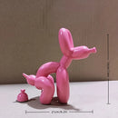 Estatua Perro con Globo en Cuclillas | Arte Moderno de Resina para Interior