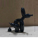 Estatua Perro con Globo en Cuclillas | Arte Moderno de Resina para Interior