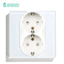 Enchufe pared UE con USB-C 20W | Vidrio 110-250V | 16A
