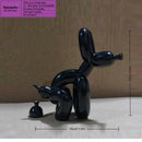 Estatua Perro con Globo en Cuclillas | Arte Moderno de Resina para Interior