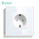 Enchufe pared UE con USB-C 20W | Vidrio 110-250V | 16A