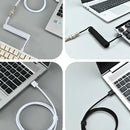 Cable en espiral para teclado mecánico USB tipo C, Linker de Hardware Usb GX16, Cable mecánico de aviación, Cable de teclado USB para juegos en espiral