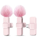 Micrófono inalámbrico Lavalier K10 rosa | Plug & Play para celular