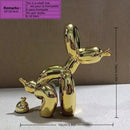 Estatua Perro con Globo en Cuclillas | Arte Moderno de Resina para Interior