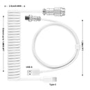 Cable en espiral para teclado mecánico USB tipo C, Linker de Hardware Usb GX16, Cable mecánico de aviación, Cable de teclado USB para juegos en espiral