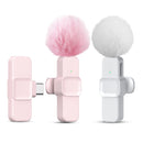 Micrófono inalámbrico Lavalier K10 rosa | Plug & Play para celular
