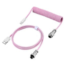 Cable en espiral para teclado mecánico USB tipo C, Linker de Hardware Usb GX16, Cable mecánico de aviación, Cable de teclado USB para juegos en espiral